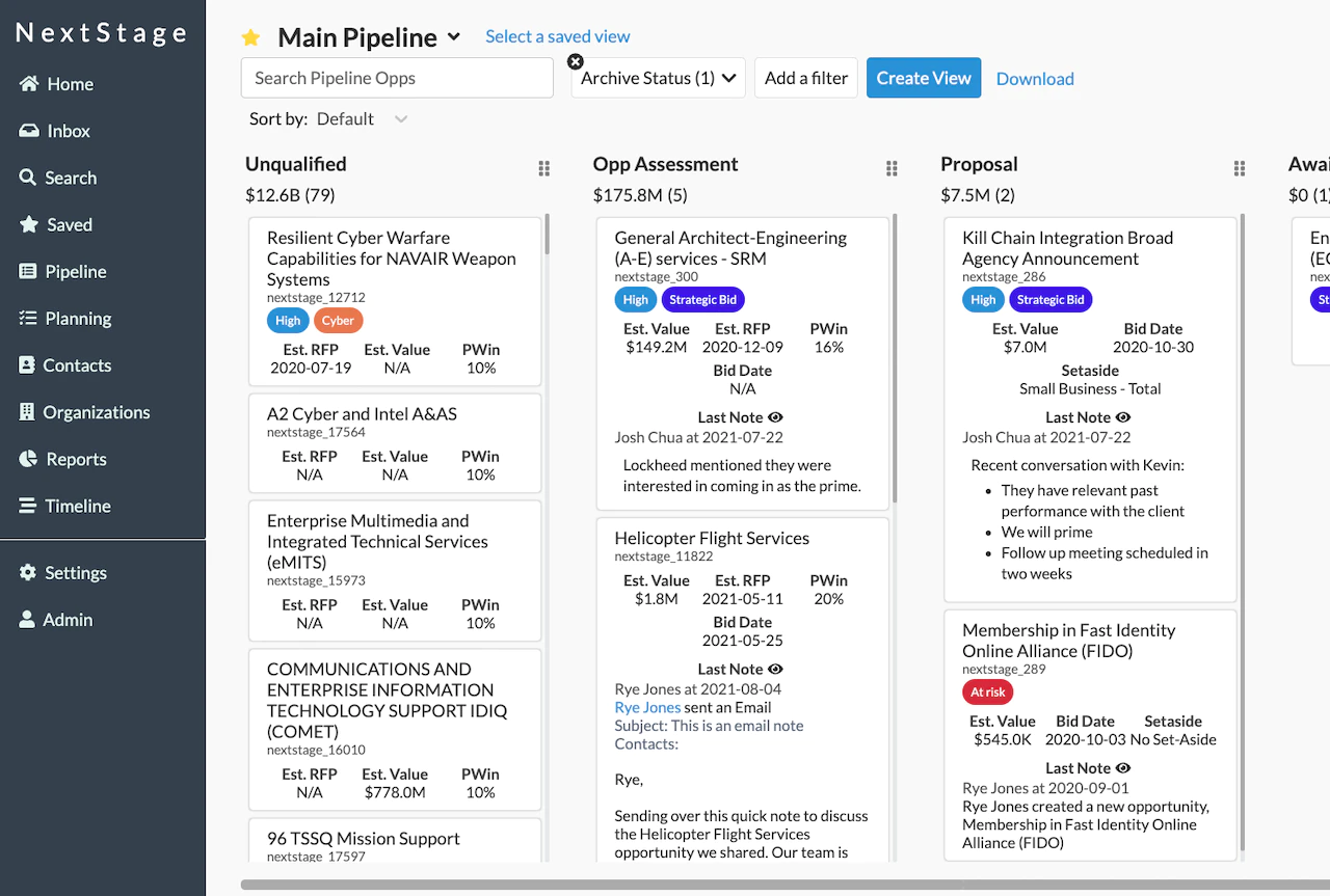 NextStage Pipeline Page Preview